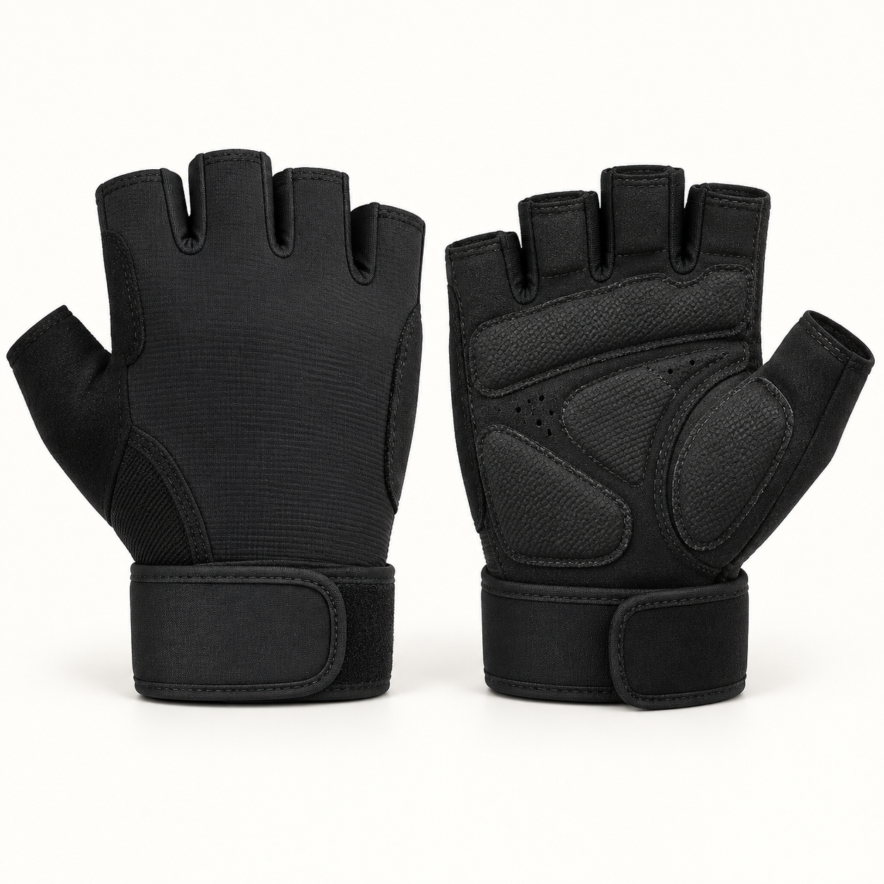 Black Enduro workout gloves, concept image for draft review